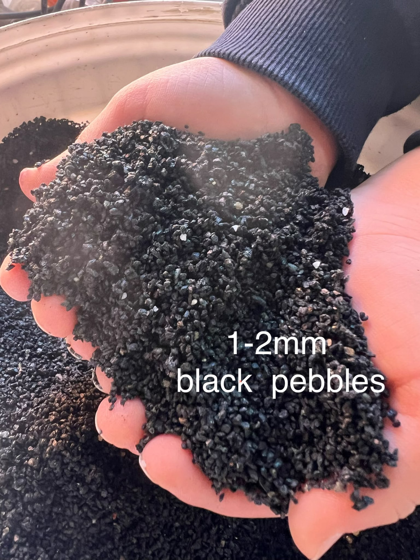 1-2mm Black Pebbles surfacing finish